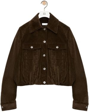 Loewe Cropped Corduroy Jacket - Brown