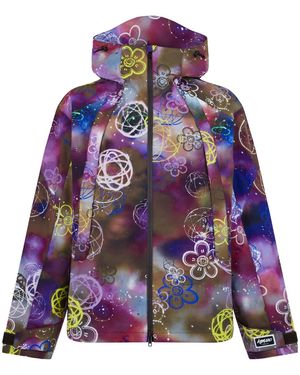 KENZO Colorful Graffiti-Print Hooded Shell Jacket - Purple