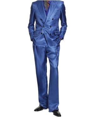 Tom Ford Pleated Casual Trousers - Blue