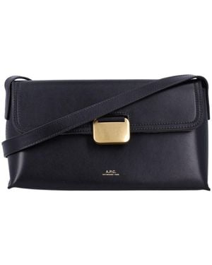 A.P.C. Logo Flap Shoulder Bag - Blue