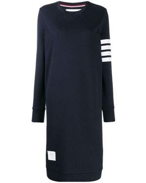 Thom Browne 4-Bar Long-Sleeved Sweatshirt Dress - Blue