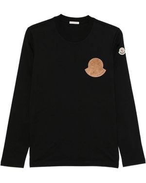 Moncler Logo-Patch Long-Sleeve Top - Black