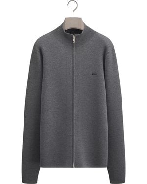 Dior Wool Zip-Up Cardigan - Grey