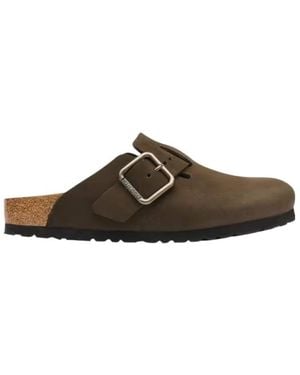 Birkenstock Boston Buckled Clogs - Brown