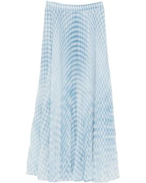 Ermanno Scervino Pleated Gingham Skirt - Blue