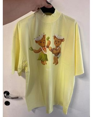 Palm Angels Dancing Bear Printed T-Shirt - Yellow