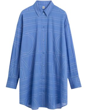 TOTEME Chic Mini Button-Up Shirt For - Blue