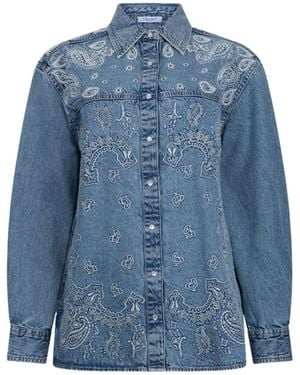 Liu Jo Bandana Embroidered Denim Jacket - Blue