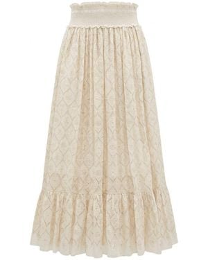 Gucci Broderie Anglaise Flared Hem Skirt - White