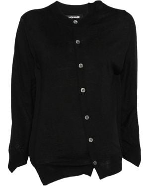Junya Watanabe Asymmetric Button-Front Cardigan - Black