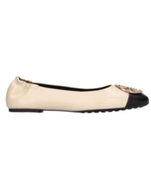 Tory Burch Round Head Ballet Flats - Natural