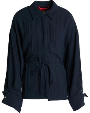 MAX&Co. Solid Color Shirts Blouses - Blue