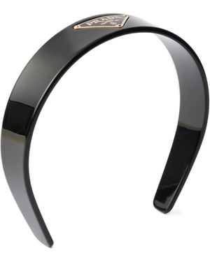 Prada Headband With Triangle Logo - Multicolor