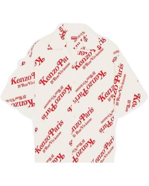 KENZO Logo-Print Cotton Shirt - Pink