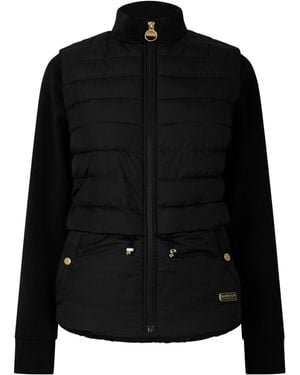 Ganni Collar Mixed Quilted Jacket - Black
