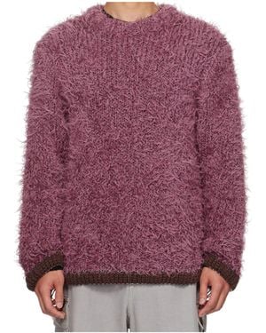 Sacai Round Neck Long-Sleeved Sweater - Purple