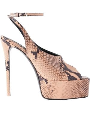 The Attico Snake-Effect Leather Platform Court Shoes - Pink