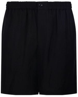 Ami Paris Ami Embossed Logo Elasticated Shorts - Black