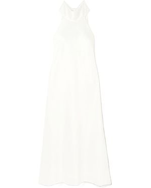 Galvan London Halter Neck Satin Midi Dress - White