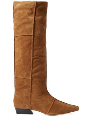 STAUD Suede Knee Boots - Brown