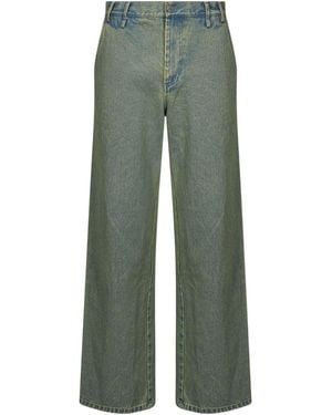 Song For The Mute Logo Patch Straight-Leg Jeans - Green