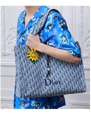 Dior Iviera Large Spongy Book Tote - Blue