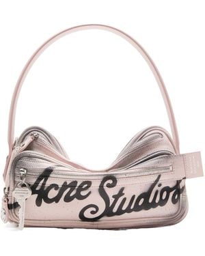 Acne Studios Logo-Print Shoulder Bag - Grey