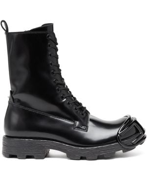 DIESEL D-Hammer Leather Boots - Black