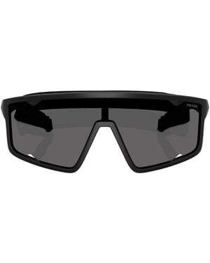 Prada Linea Rossa Prada Eyewear Shield Frame Sunglasses - Black