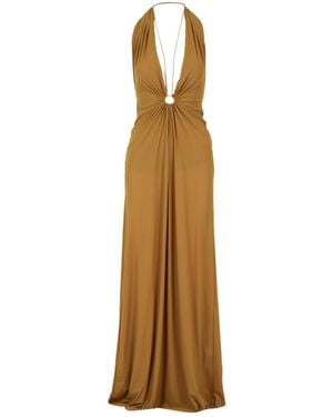 Amazuìn V-Neck Sleeveless Dress - Metallic