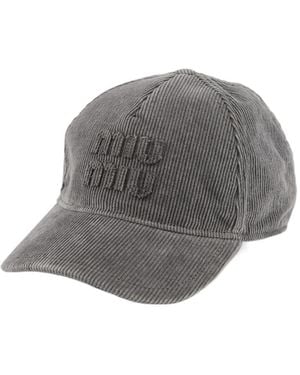 Miu Miu Corduroy Baseball Cap - Grey