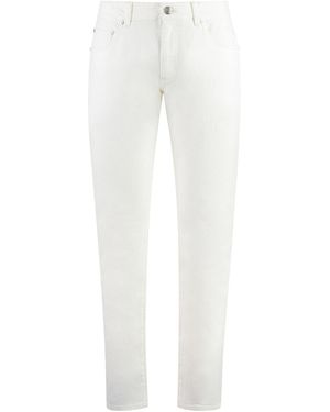 Etro Logo Patch Straight Leg Jeans - White