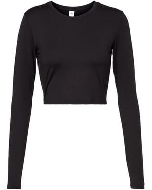 Alo Yoga Round-Neck Long-Sleeve T-Shirt - Black