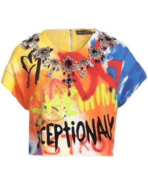 Dolce & Gabbana Tie-Dye Cropped Top - Orange