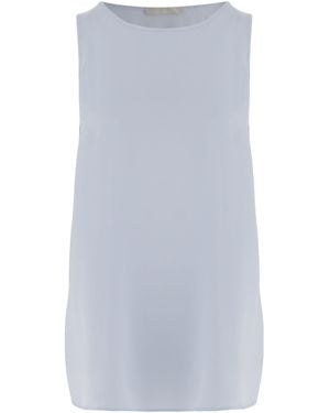 Allude Sleeveless Silk Top - Blue