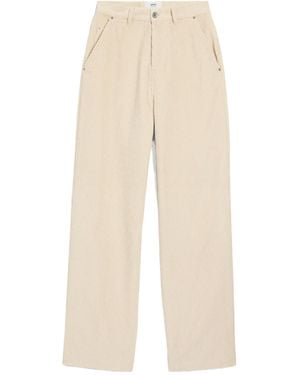 Ami Paris Logo Patch Corduroy Trousers - Natural