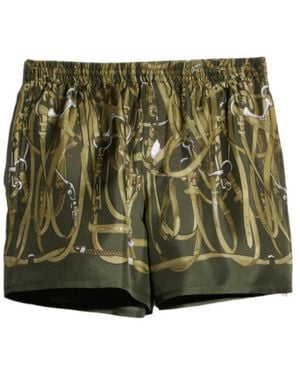 Gucci Printed Silk Twill Shorts - Green
