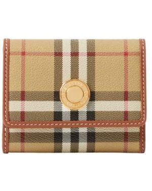 Burberry Small Check Folding Wallet - Natural