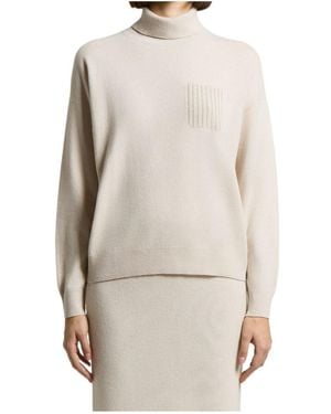 Peserico Patch-Pocket Roll-Neck Jumper - Natural