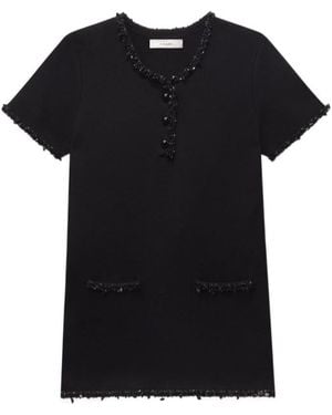 FRAME Beaded Trim Dress - Black