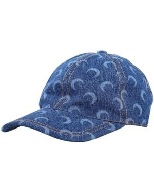 Marine Serre Moon Print Denim Cap - Blue