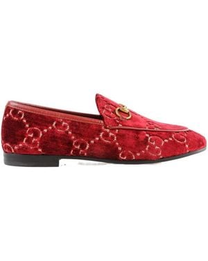Gucci Jordaan Gg Velvet Loafer - Red