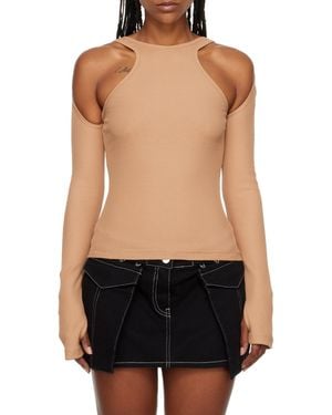 Dion Lee Cut-Out Detail Long-Sleeve Top - Black