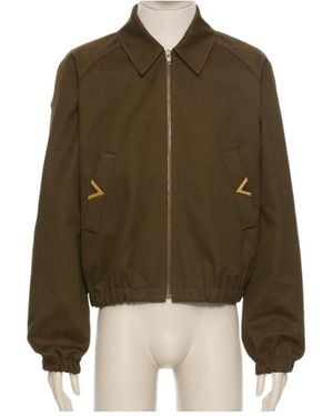 Valentino Logo Plaque Zip-Up Jacket - Green