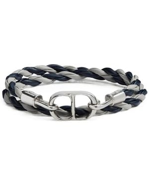 Dior Cdicon Woven Leather Double Bracelet - White