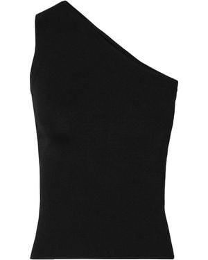Nili Lotan One-Shoulder Knitted Vest - Black