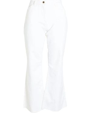 MAX&Co. Simple Solid-Color Pants - White