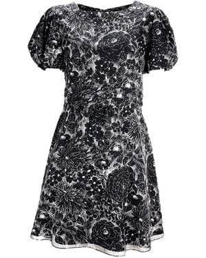Saint Laurent Jacquard Mini Dress - Black