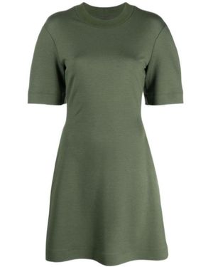 McQueen Logo Print Mini Dress - Green
