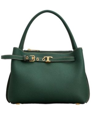 Tod's T-Plaque Belt Detail Tote Bag - Green